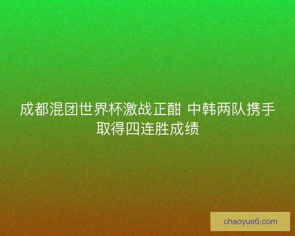 成都混团世界杯激战正酣 中韩两队携手取得四连胜成绩 成都混团世界杯激战正酣 中韩两队携手取得四连胜成绩
